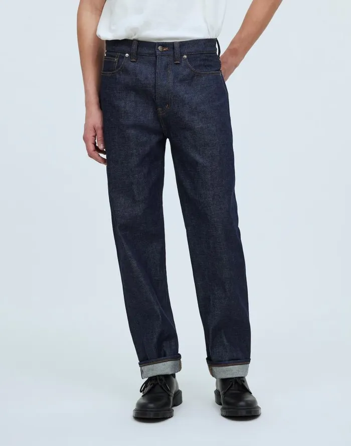 Jeans Men Madewell Vintage Relaxed Straight Jeans In Raw Selvedge Raw Selvedge