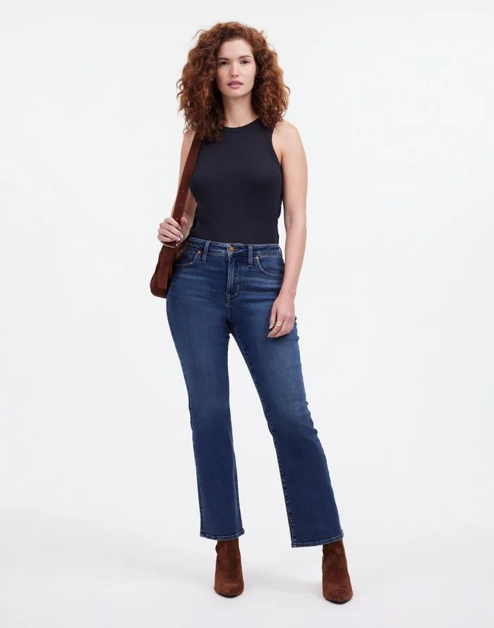 Jeans Women Madewell Curvy Kick Out Crop Jeans In Lenoir Wash Lenoir Wash