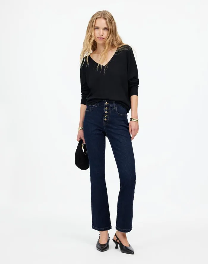Jeans Women Madewell Kick Out Crop Jeans Larkspur