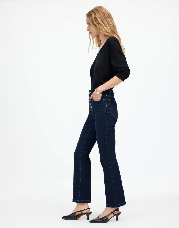 Jeans Women Madewell Kick Out Crop Jeans Larkspur
