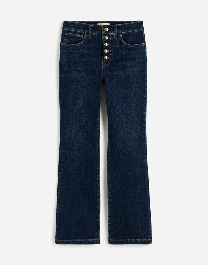 Jeans Women Madewell Kick Out Crop Jeans Larkspur