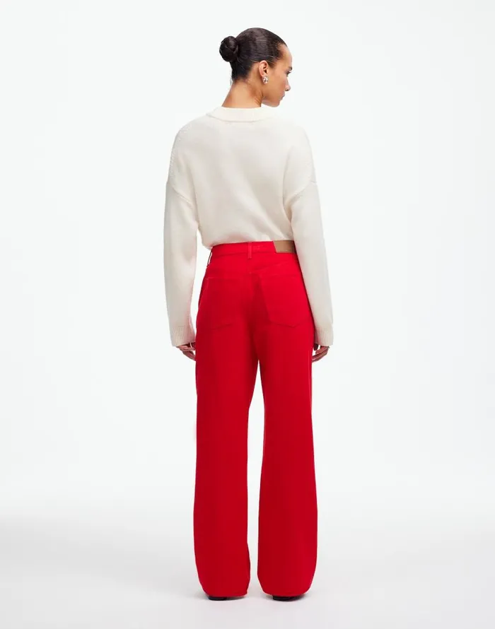 Jeans Women Madewell LowSlung Baggy Jeans Bright Cherry