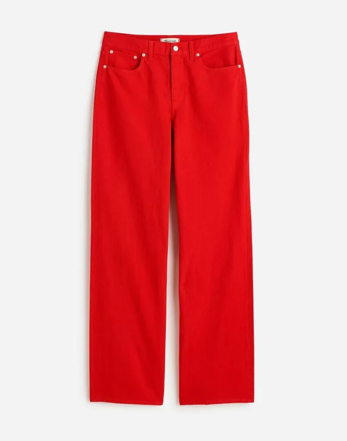 Jeans Women Madewell LowSlung Baggy Jeans Bright Cherry