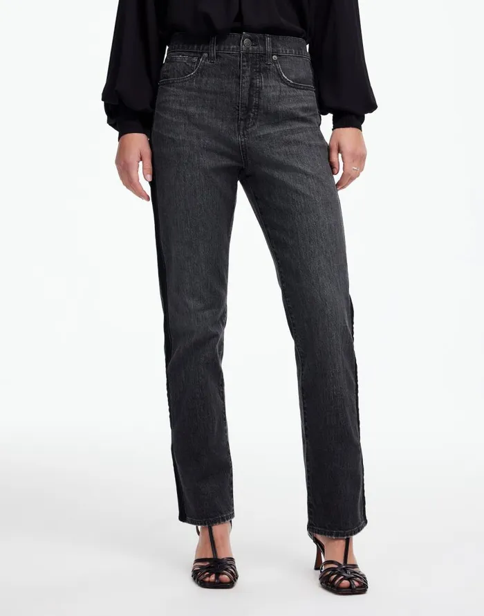 Jeans Women Madewell The 03990s Straight Jean In Rojas Wash Tux Stripe Edition Rojas Wash