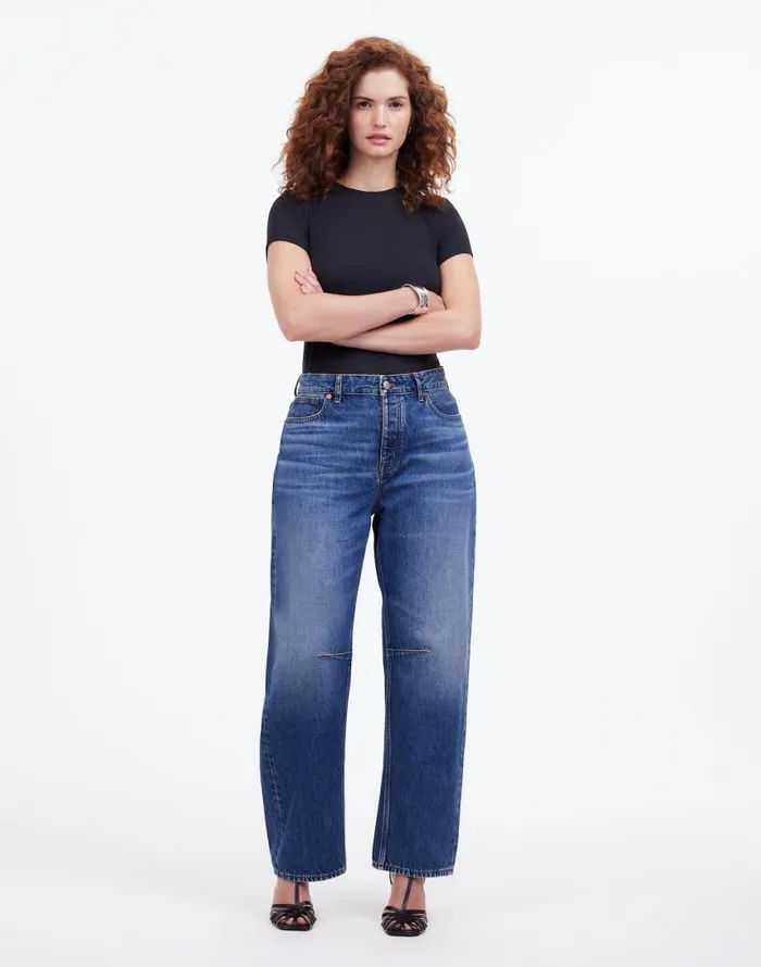 Jeans Women Madewell The Curvy Darted BarrelLeg Jean In Irmo Wash Irmo Wash