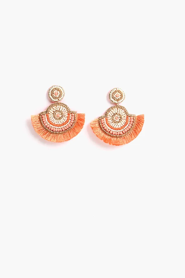 Jewelry Peach Parfait Embellished Earrings 8211 America and Beyond Women