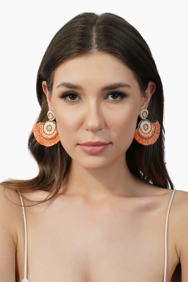 Jewelry Peach Parfait Embellished Earrings 8211 America and Beyond Women