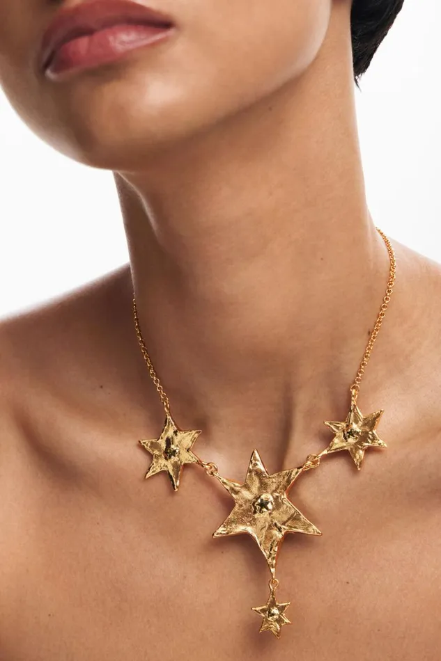 Jewelry Women Desigual Zalio Chain Necklace With Hanging Stars Materialfinishes