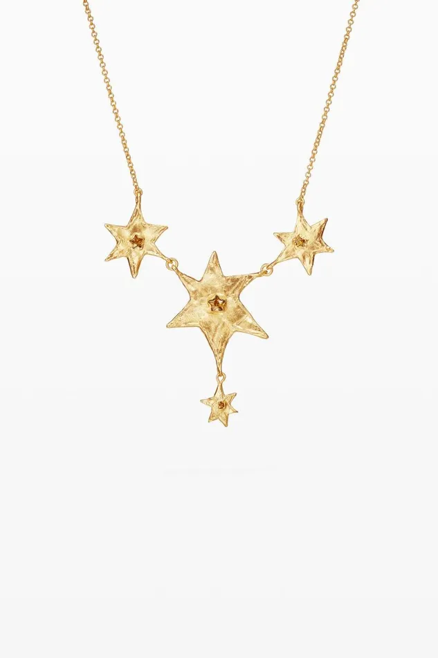 Jewelry Women Desigual Zalio Chain Necklace With Hanging Stars Materialfinishes