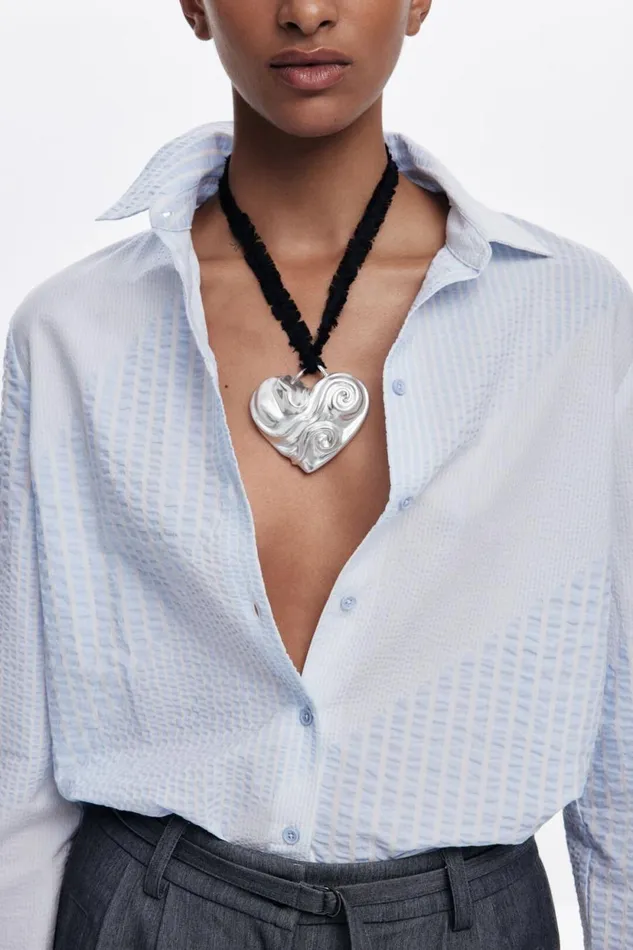 Jewelry Women Desigual Zalio Silverplated Heart Pendant With Ribbon Black