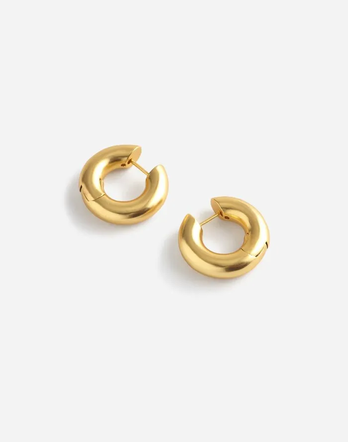 Jewelry Women Madewell Chunky Donut Small Hoop Earrings Vintage Gold