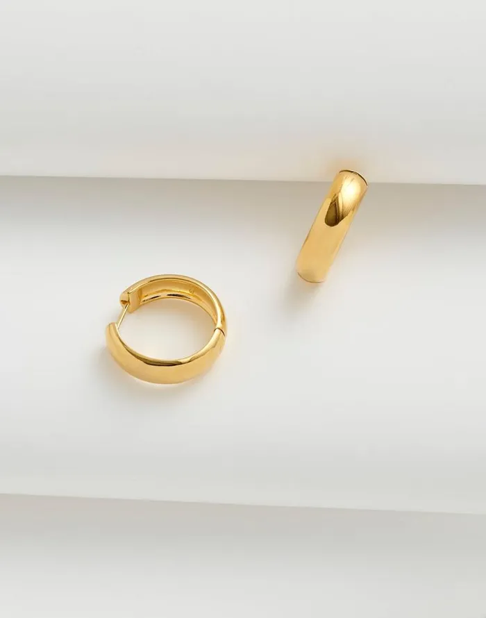 Jewelry Women Madewell DemiFine Chunky Medium Hoop Earrings 14k Gold