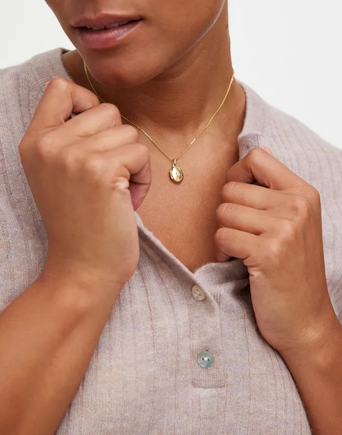Jewelry Women Madewell DemiFine Oval Locket Necklace 14k Gold