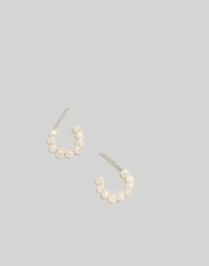 Jewelry Women Madewell Freshwater Pearl Huggie Hoop Earrings Freshwater Pearl