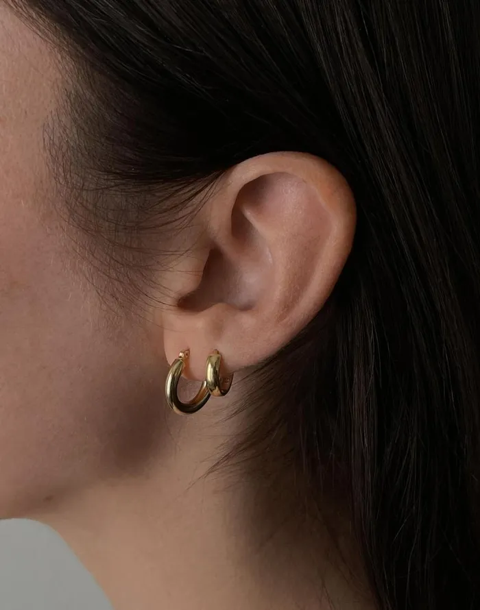 Jewelry Women Madewell Kinn Studio Kinn Studio Classic Hoop Earrings Extra Small Gold