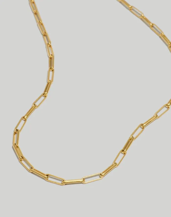 Jewelry Women Madewell Paperclip Chain Necklace Vintage Gold