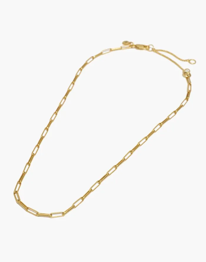 Jewelry Women Madewell Paperclip Chain Necklace Vintage Gold