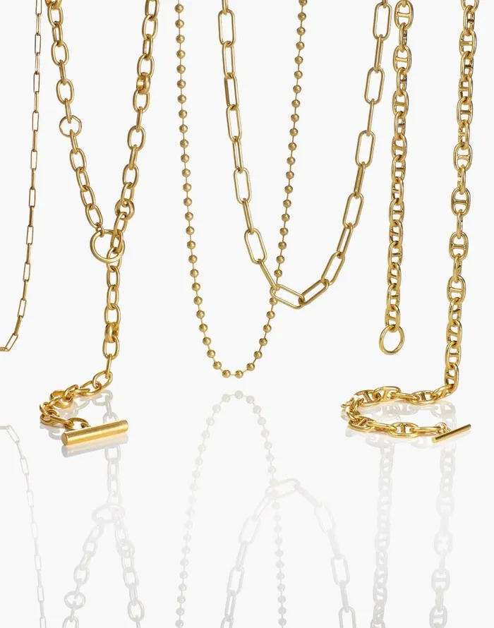 Jewelry Women Madewell Paperclip Chain Necklace Vintage Gold