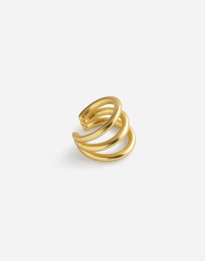 Jewelry Women Madewell Triple Ring Ear Cuff Vintage Gold
