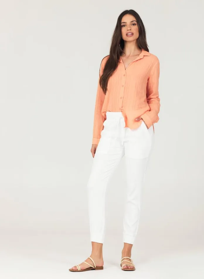 Joggers Women Bella Dahl Pocket Jogger 8211 White Joggers Women Bella Dahl Pocket Jogger 8211 White