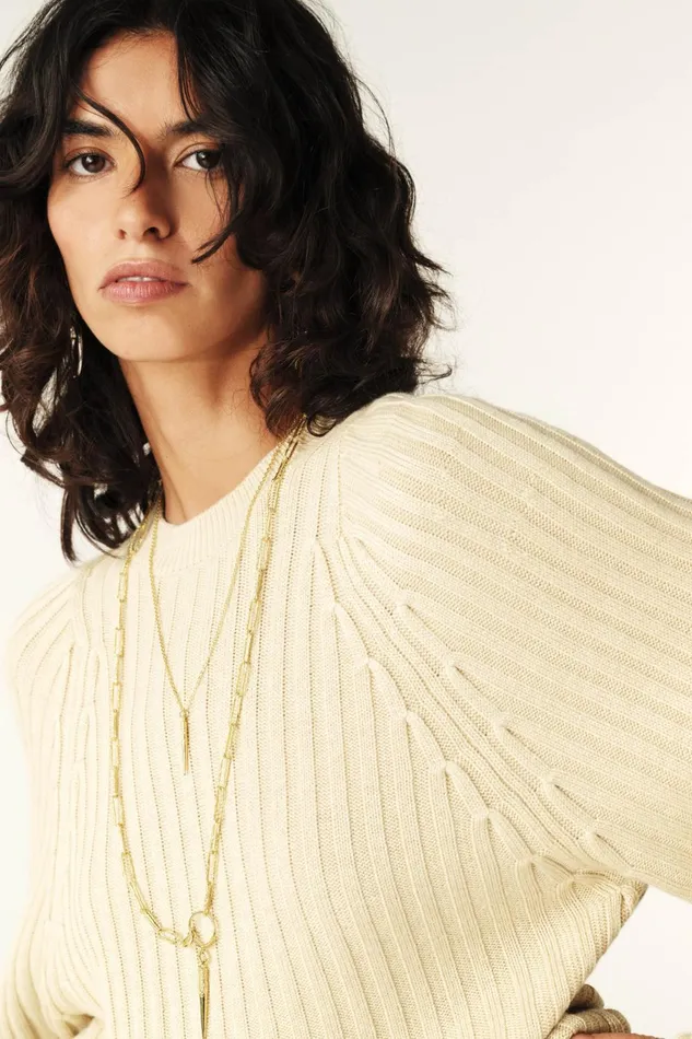 Jumper Jobert Beige Women Baandsh Sweaters and Cardigans