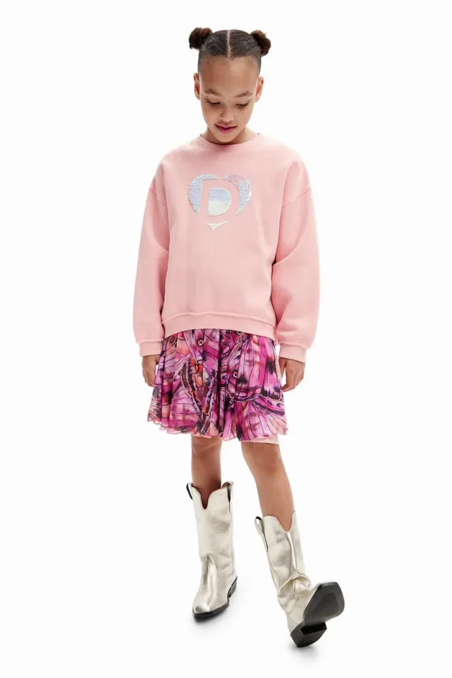 Jumpers And Sweatshirts Kids Desigual Desigual Heart Sweatshirt Red