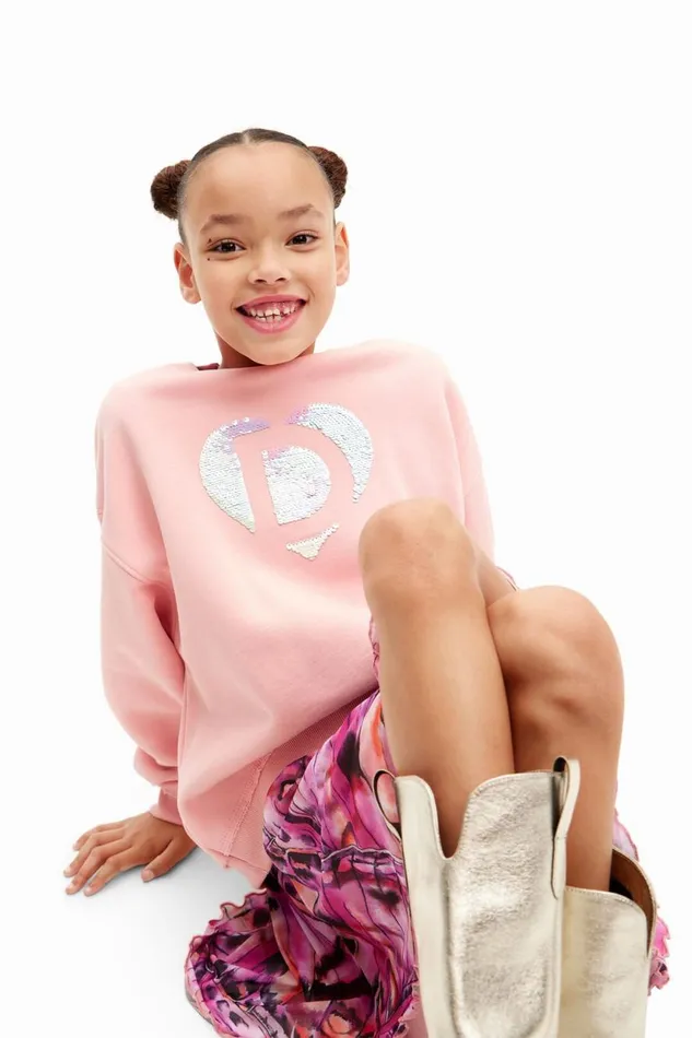 Jumpers And Sweatshirts Kids Desigual Desigual Heart Sweatshirt Red