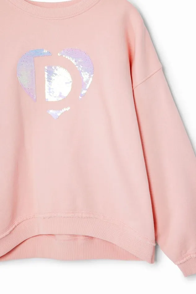 Jumpers And Sweatshirts Kids Desigual Desigual Heart Sweatshirt Red