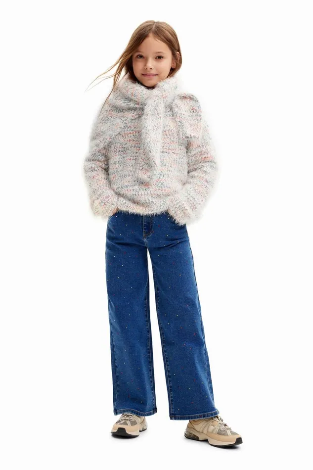 Jumpers And Sweatshirts Kids Desigual Marled Sweater White