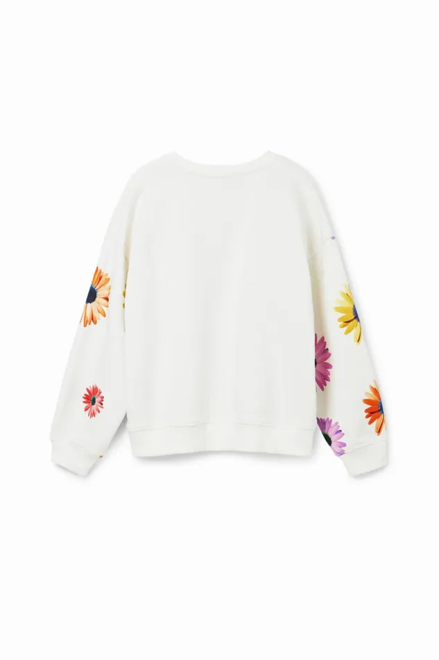 Jumpers And Sweatshirts Kids Desigual Oversize Daisy Sweatshirt White
