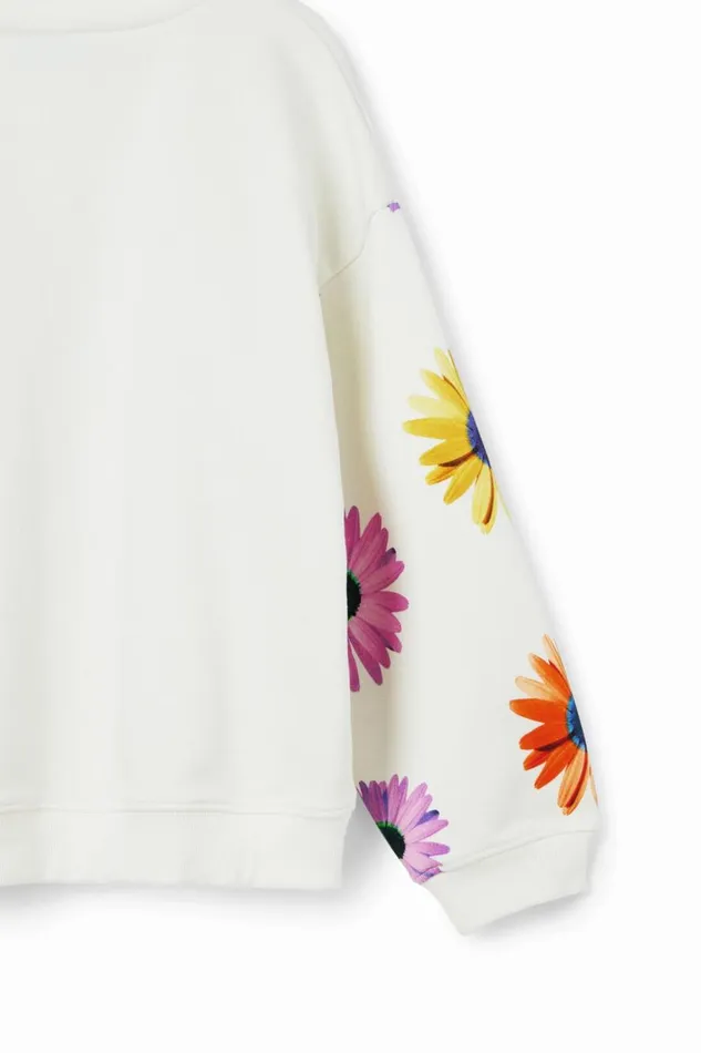 Jumpers And Sweatshirts Kids Desigual Oversize Daisy Sweatshirt White