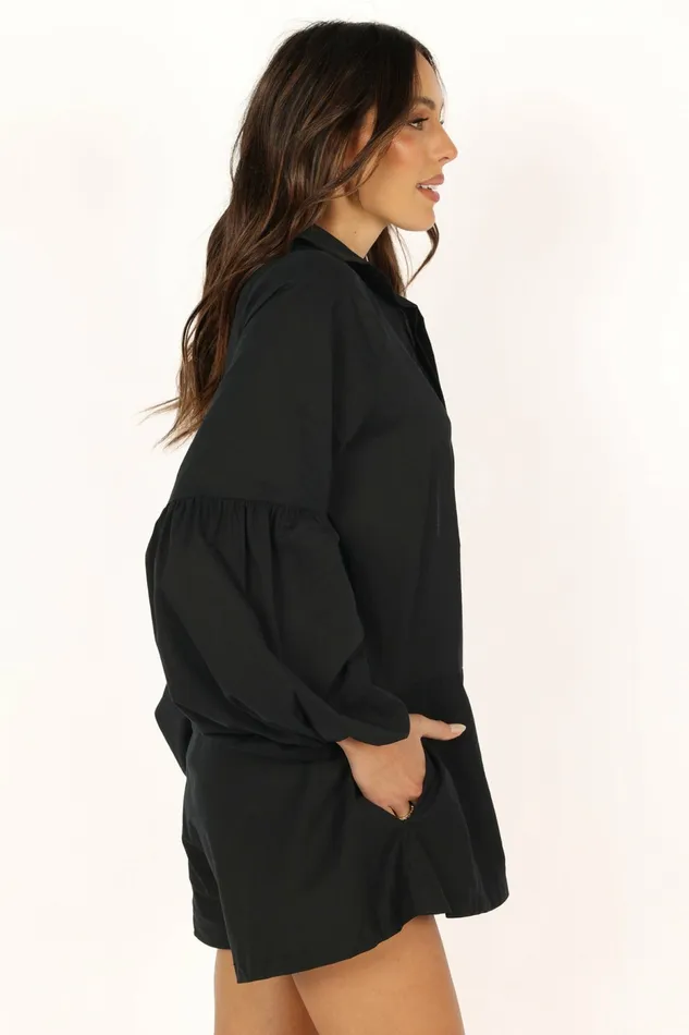 Jumpsuits and Rompers Elsa Romper Black 8211 Petal and Pup Women