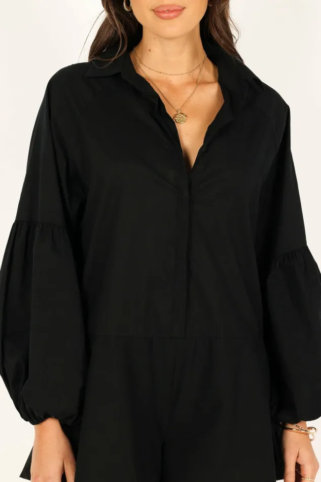 Jumpsuits and Rompers Elsa Romper Black 8211 Petal and Pup Women