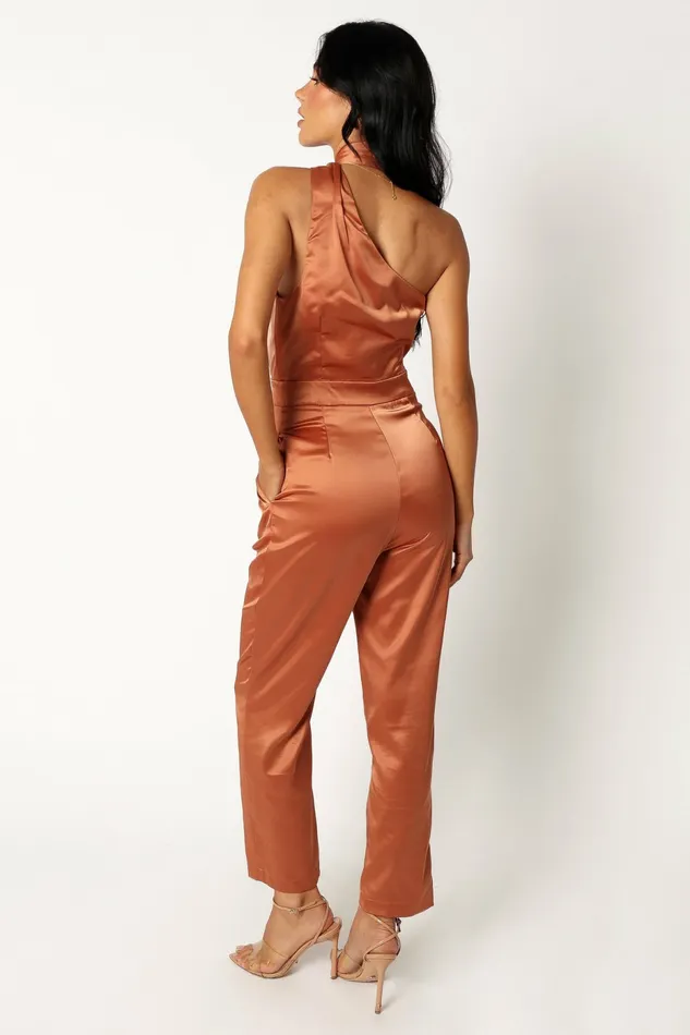 Jumpsuits and Rompers Petal and Pup Women Maya Halter Jumpsuit Brown