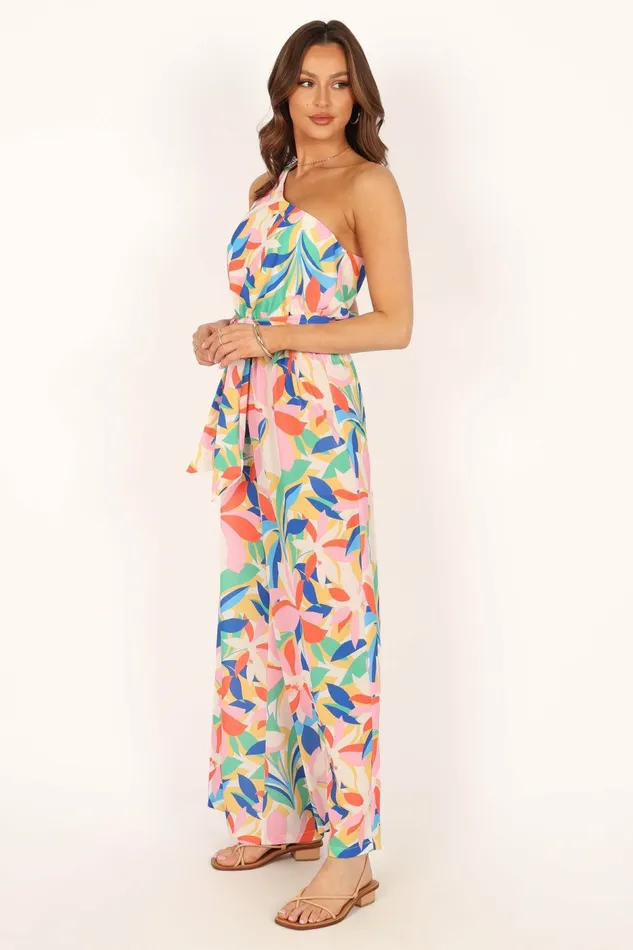 Jumpsuits and Rompers Women Belinda One Shoulder Jumpsuit Floral Petal and Pup