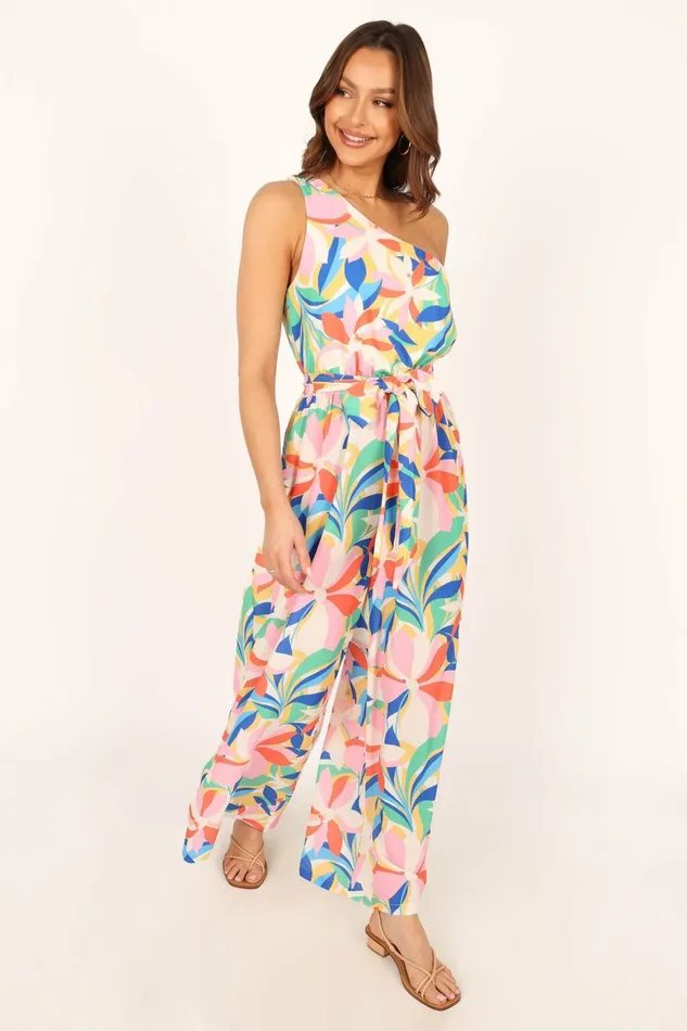Jumpsuits and Rompers Women Belinda One Shoulder Jumpsuit Floral Petal and Pup
