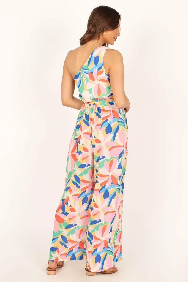 Jumpsuits and Rompers Women Belinda One Shoulder Jumpsuit Floral Petal and Pup