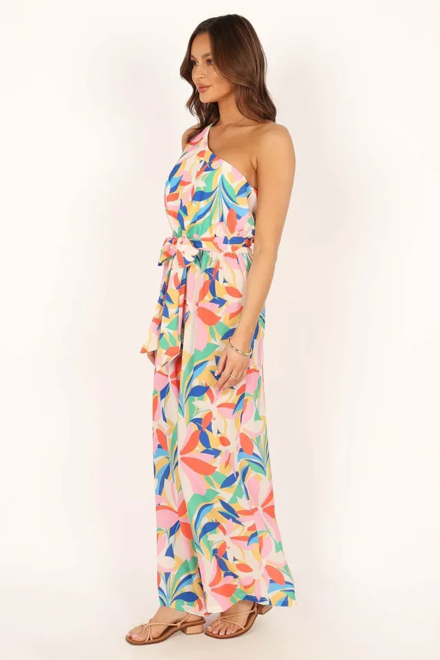 Jumpsuits and Rompers Women Belinda One Shoulder Jumpsuit Floral Petal and Pup