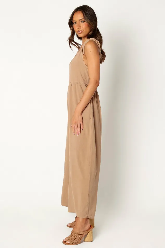 Jumpsuits and Rompers Women Petal and Pup Ayla Linen Jumpsuit Mocha