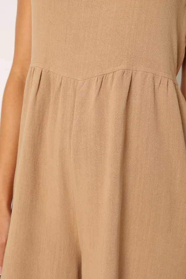 Jumpsuits and Rompers Women Petal and Pup Ayla Linen Jumpsuit Mocha