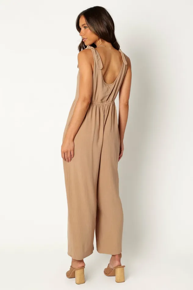 Jumpsuits and Rompers Women Petal and Pup Ayla Linen Jumpsuit Mocha
