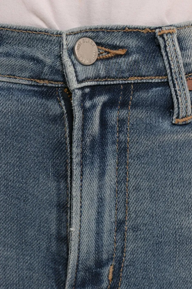 Just Black Distressed Slim Leg Jean Light Denim Women Denim Petal and Pup