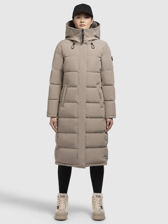 KHUJO Mantel DEVION Graubeige Graubeige Women Quilted Coats