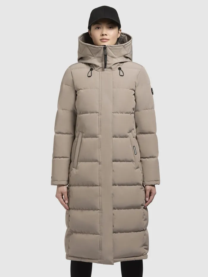 KHUJO Mantel DEVION Graubeige Graubeige Women Quilted Coats