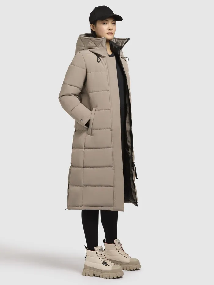KHUJO Mantel DEVION Graubeige Graubeige Women Quilted Coats