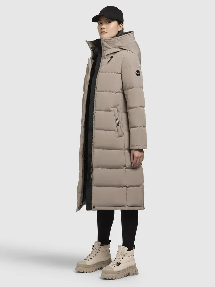 KHUJO Mantel DEVION Graubeige Graubeige Women Quilted Coats