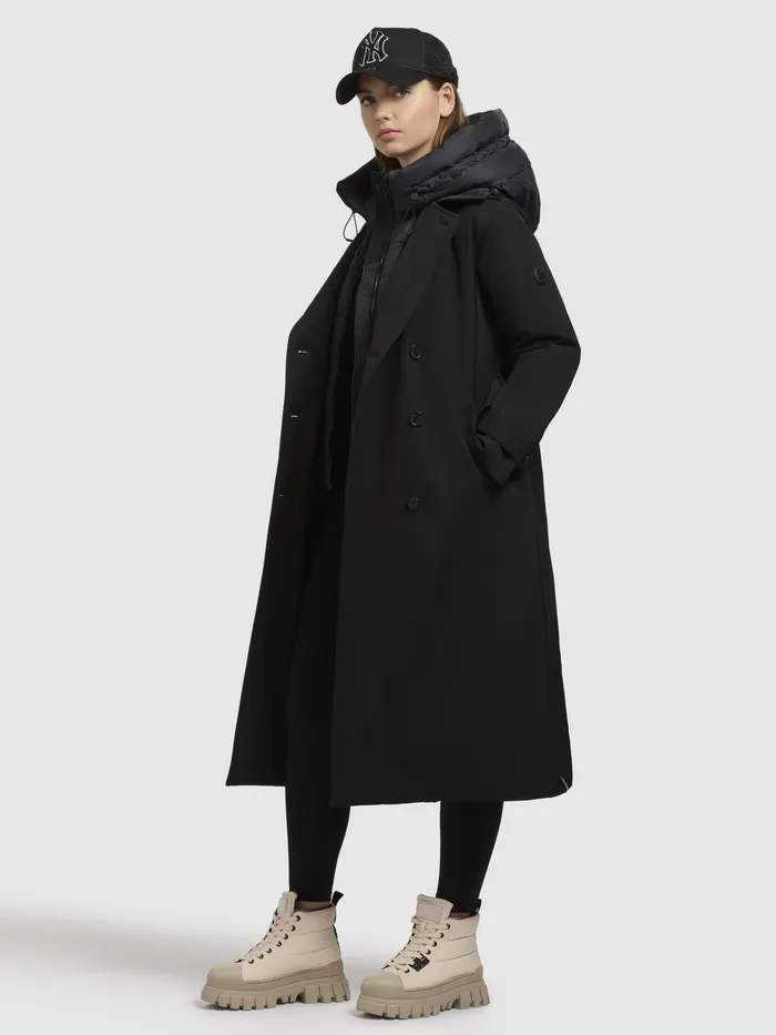 KHUJO Mantel ELENA Schwarz Schwarz Women Trench Coats