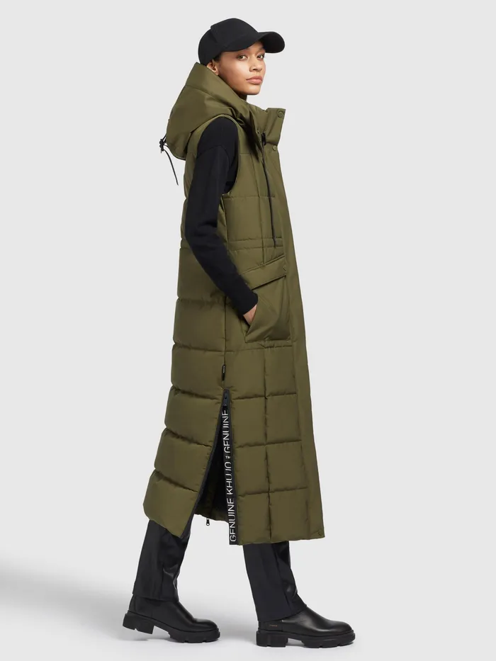 KHUJO Weste ELORA Oliv Women Long Vests