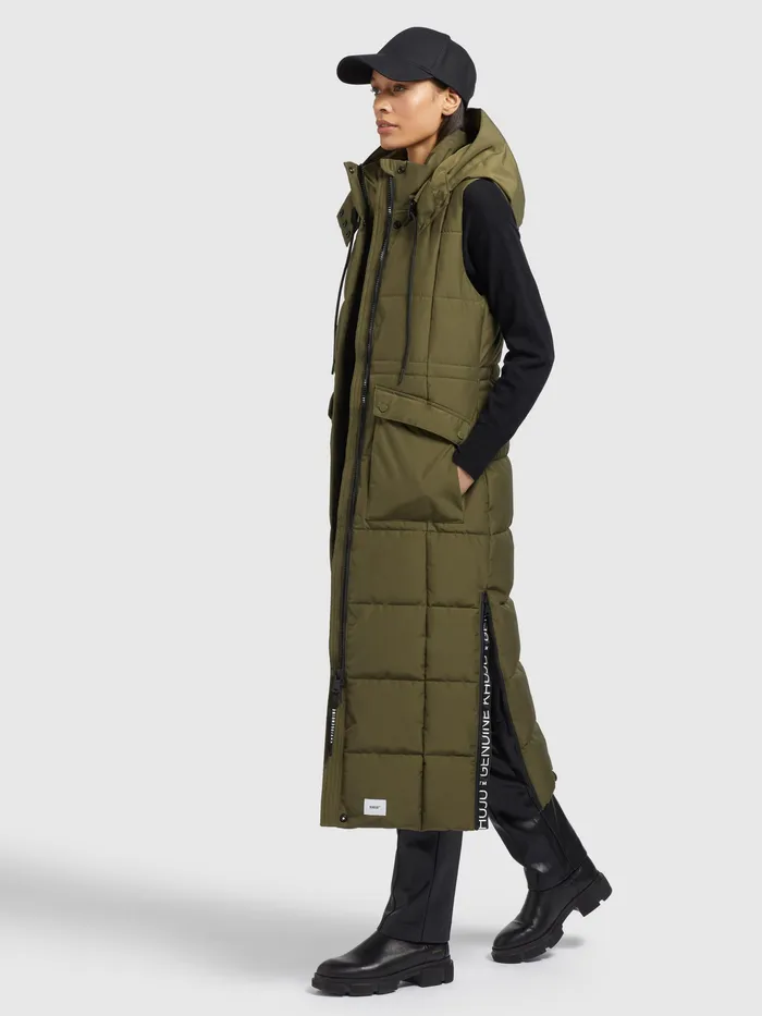 KHUJO Weste ELORA Oliv Women Long Vests