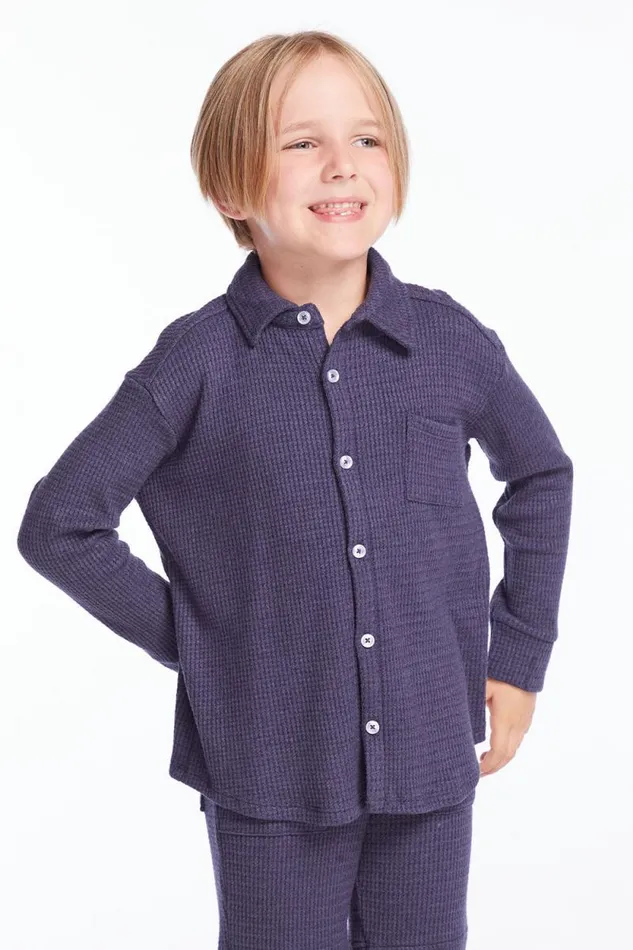 Kids Chaser Brand Boys Boys Avalon Long Sleeve Button Down Collar Shirt